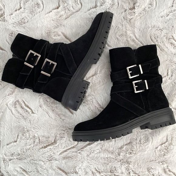 NEW! Vince Camuto - VP-Belisha2 Black Suede Moto Boots| Size 7M